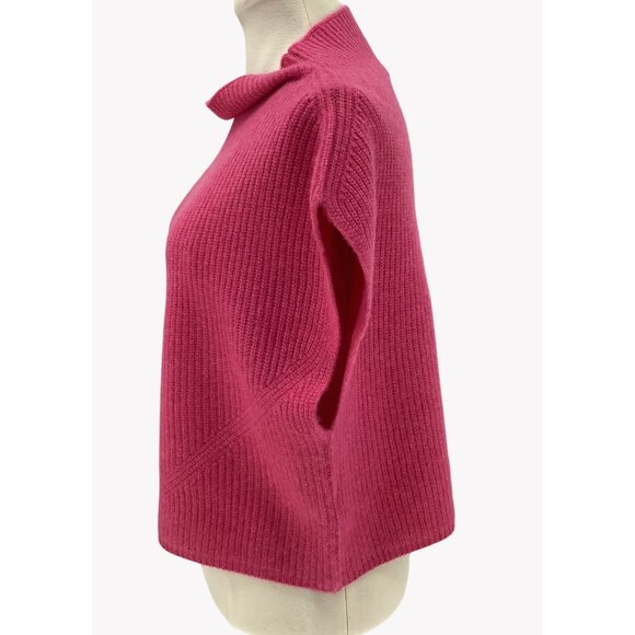 Anthropologie The Cashmere Collection Pink Ribbed Knit Poncho - Picture 5 of 8